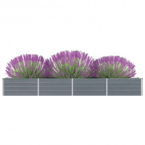 Raised Bed Grey Galvanized steel 126 x 15.7 x 17.7 in D...