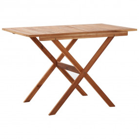 Outdoor Table Brown Solid Acacia Wood 43.3 x 26.4 x 29....