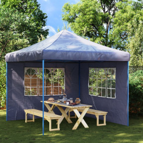 Party Tent Sidewall Blue 100% PE Large UV-resistant mat...