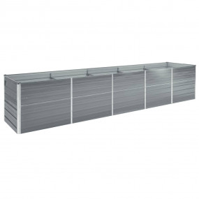 Raised Bed Grey Galvanized Steel 157.5 x 31.5 x 17.7 in...