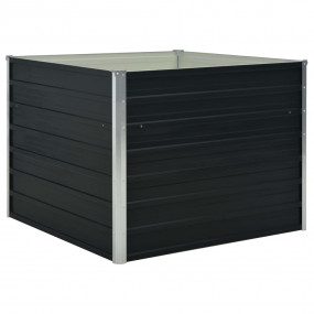 Raised Garden Bed Anthracite Galvanized steel 39.4 x 39...