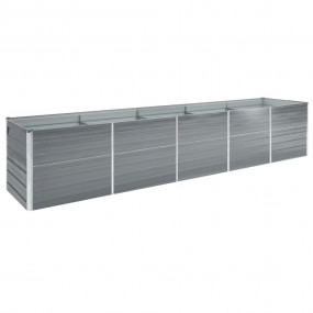 Raised Bed Grey Galvanized Steel 157.5 x 31.5 x 30.3 in