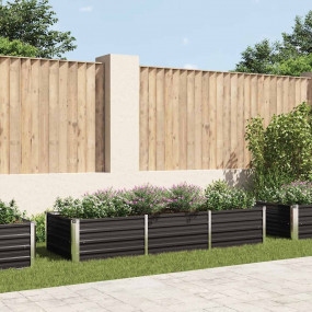 Raised Bed Anthracite Galvanized Steel 94.5 x 31.5 x 17...