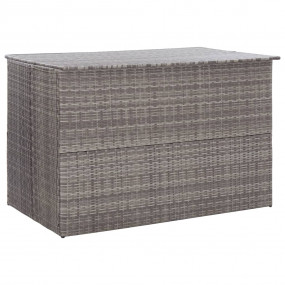 Outdoor Storage Box Grey PE Rattan 59.1x39.4x39.4 in