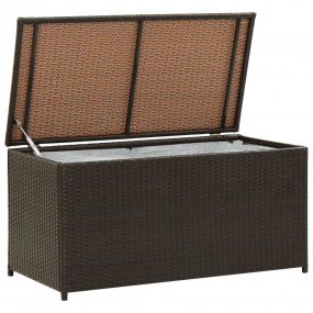Outdoor Storage Box Brown Polyethylene rattan, Powder-c...