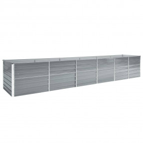 Raised Bed Grey Galvanized steel 189.0 x 31.5 x 30.3 in...