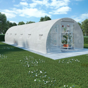 Greenhouse White Polyethylene mesh fabric and galvanize...