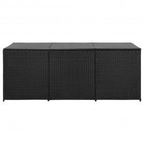 Storage Chest Black Polyethylene Rattan Large Garden St...