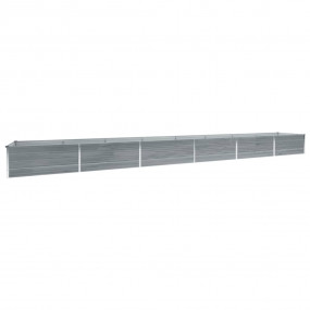 Raised Bed Gray Galvanized Steel 236.2x31.5x17.7 in Dur...