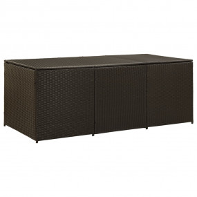 Storage Chest Brown Poly Rattan Large Garden Storage Bo...