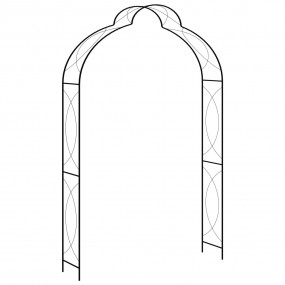 Garden Arch Black Powder-coated iron Large Decorative I...