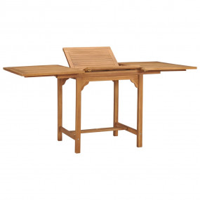 Garden Table Warm Teak Brown Solid Teak Wood Medium Ext...