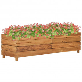 Raised Bed Natural wood Recycled teak wood and steel La...