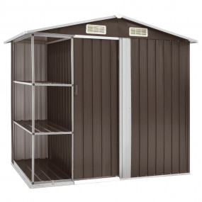Garden Shed Brown Galvanized Iron 80.7 x 51.2 x 72.0 in