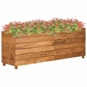 Raised Bed Mixed wood tones Recycled teak wood, Steel L...