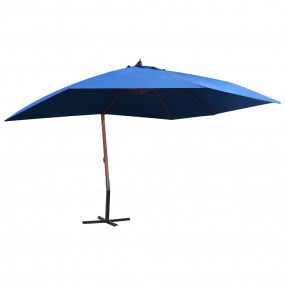 Garden Parasol Blue Polyester, Bamboo, Firwood 157.5 x ...