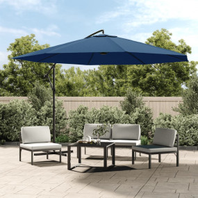 Cantilever Garden Parasol Blue Polyester 137.8 inch dia...
