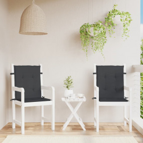 Lowback Chair Cushion Set of 2 Black Oxford fabric (100...