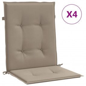 Lowback Chair Cushion Set of 4 Taupe Oxford fabric (100...