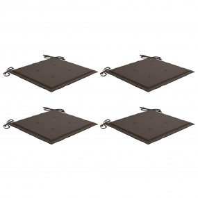 Chair Cushion Set of 4 Taupe Oxford fabric (100% polyes...