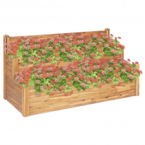 Garden Planter Natural wood color Solid acacia wood Lar...