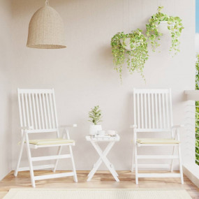 Chair Cushion Set of 2 Cream Oxford fabric (100% polyes...