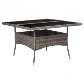 Dining Table Gray PE Rattan 47.2 in by 47.2 in Durable
