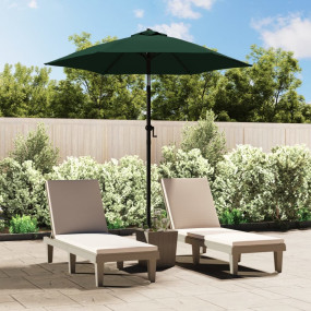 Garden Parasol Green and dark grey Polyester and Alumin...