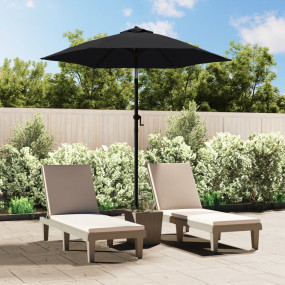 Garden Parasol Black and dark grey Aluminum, Polyester ...