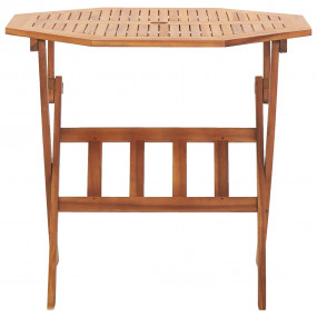Garden Table Natural Wood Solid Acacia Wood Medium Fold...