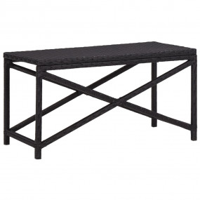 Bench Black Polyethylene rattan 31.5 in Sturdy Garden B...