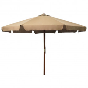 Garden Parasol Taupe Polyester, Laminated Bamboo, Hardw...