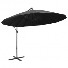 Garden Parasol Anthracite Aluminum, 100% Polyester Larg...