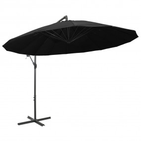 Garden Umbrella Black Aluminum, Polyester Extra Large
