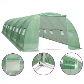 Greenhouse Green PE mesh fabric, Galvanized steel Roomy...