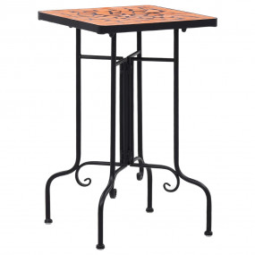 Side Table Terracotta and Black Iron and Ceramic Small ...