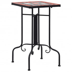 Side Table Terracotta and White Iron Small Decorative I...