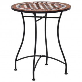 Table Brown, black, cream Powder-coated iron, ceramic M...