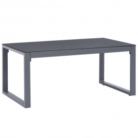 Coffee Table Silver Powder-coated aluminum and glass Me...
