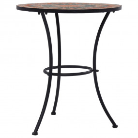 Table Orange and Grey Ceramic top and Powder-coated iro...