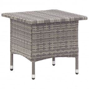 Outdoor Table Grey PE rattan, powder-coated steel Compa...