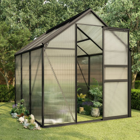 Greenhouse Anthracite and transparent Aluminum, Polycar...