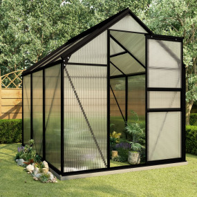 Greenhouse Anthracite and Transparent Aluminum and Poly...