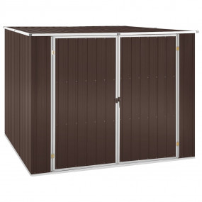 Garden Shed Brown Galvanized Steel 76.8x78.0x62.6 in Ga...