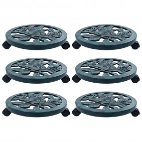 Plant Caddy Set of 6 Green Plastic PP (polypropylene)