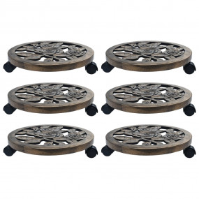 Plant Caddy Set of 6 Bronze Plastic PP (polypropylene)
