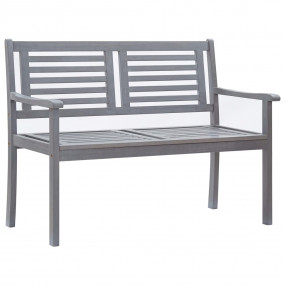 Bench Grey Solid Eucalyptus Wood 2-seater Sturdy Garden...