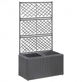 Raised Bed Black Poly Rattan Medium Planters Planter
