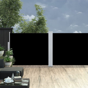 Side Awning Black Polyester with PU coating 55.1x393.7 ...