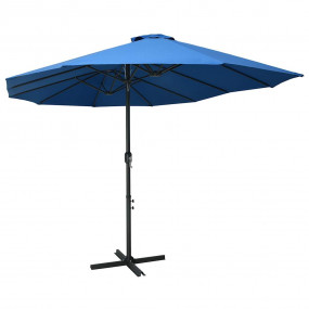 Garden Parasol Blue Polyester fabric, Aluminum pole and...
